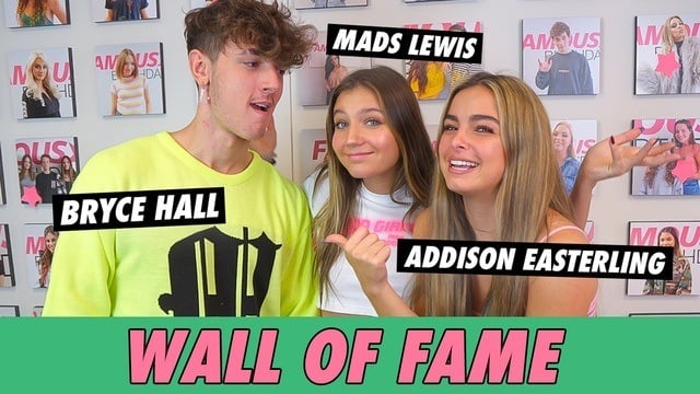 Mads Lewis, Bryce Hall and Addison Easterling - Wall of Fame